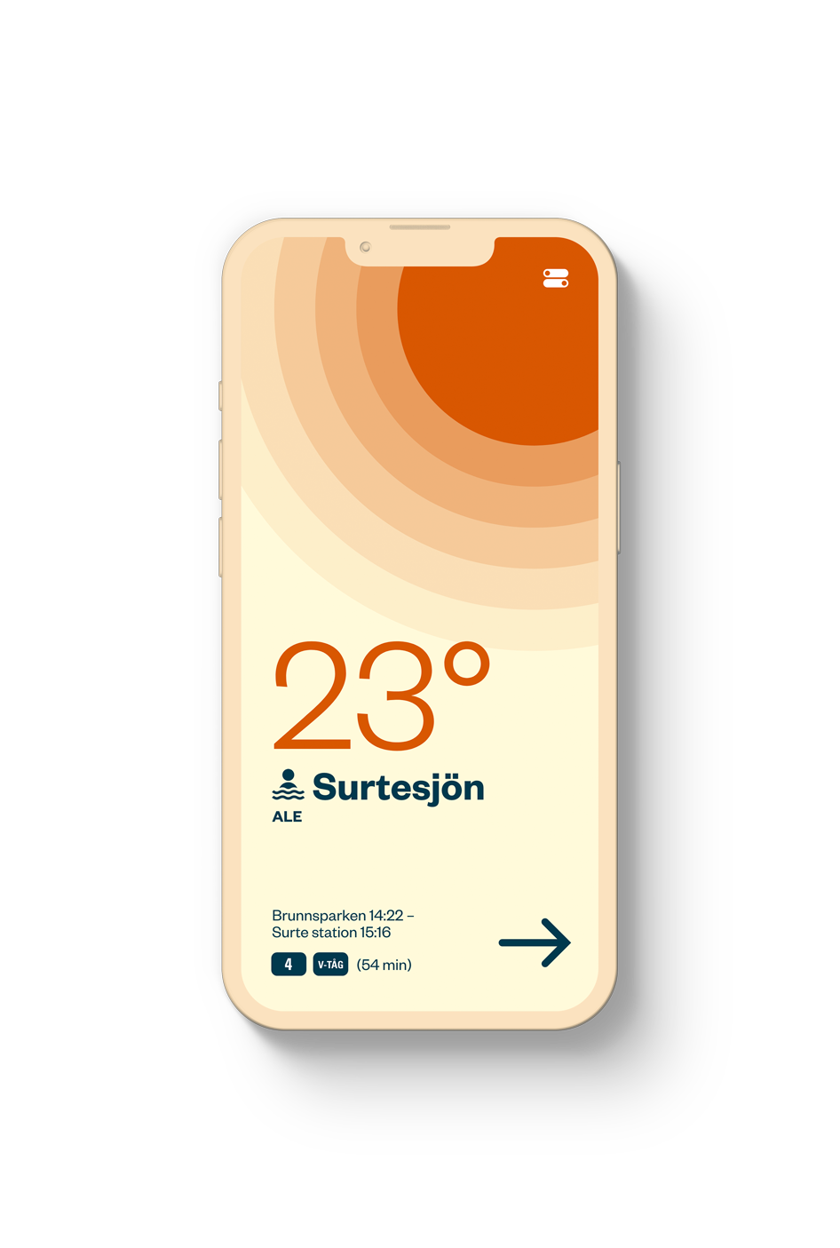 Exempelbild som visar tjänsten i en mobiltelefon